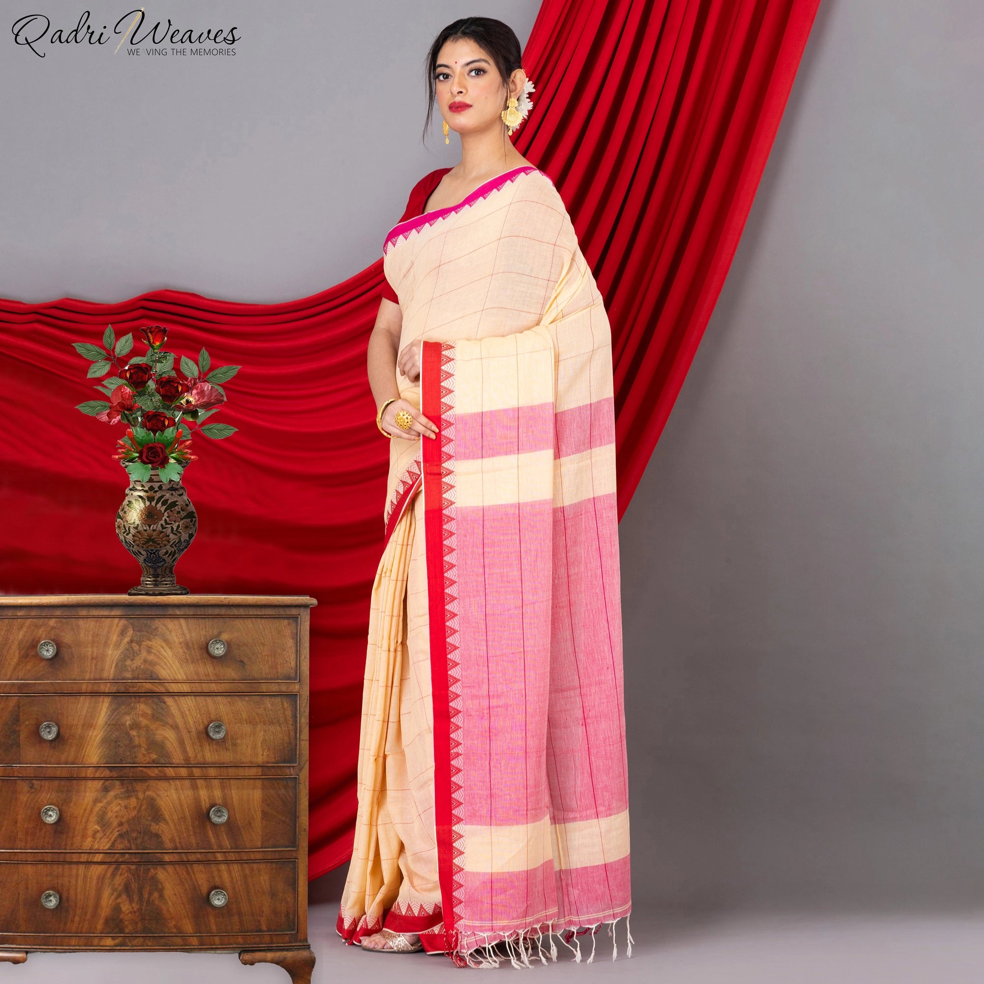 Khadi on sale check saree