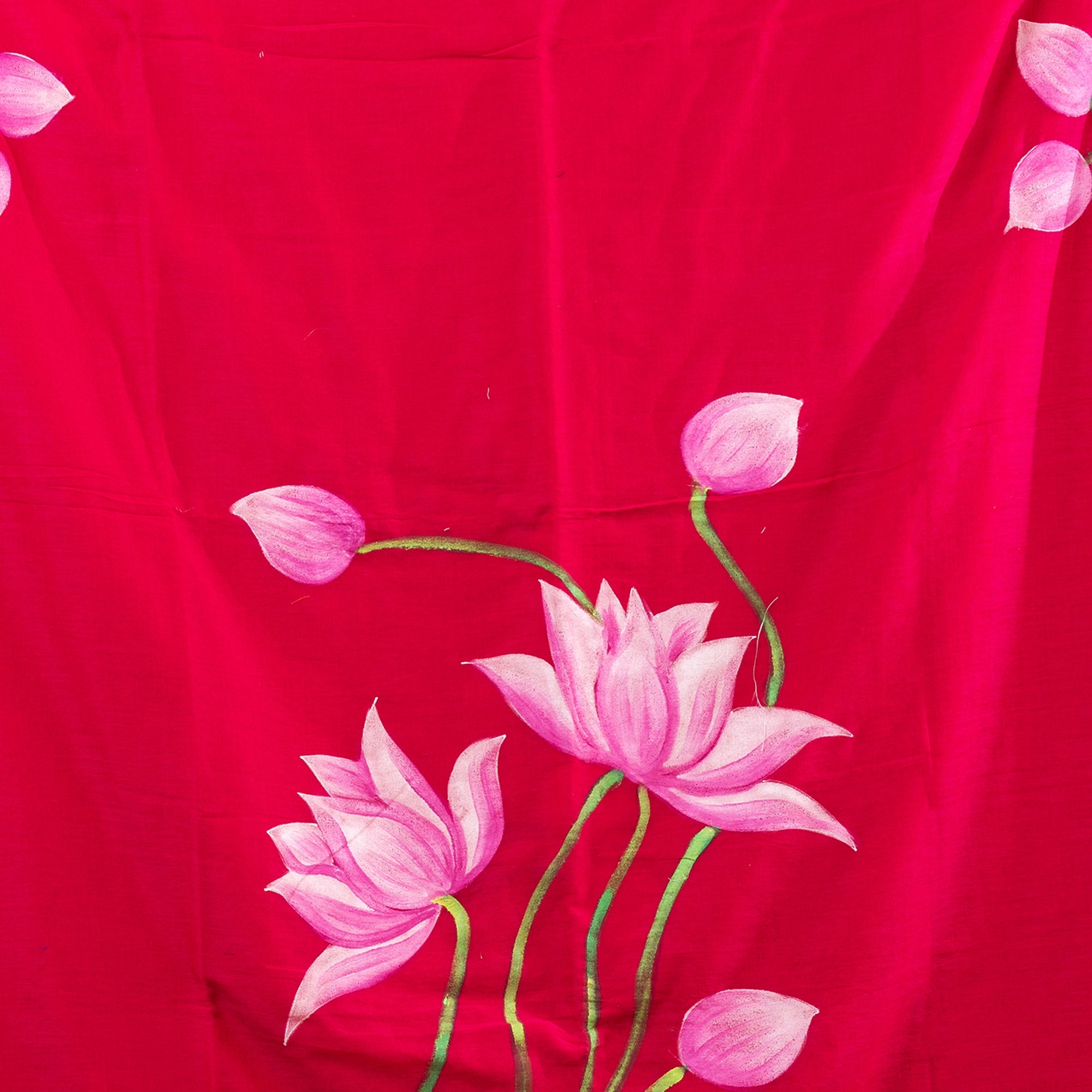 Buy Hand Painted Lotus Flower Saree - Qadri Weaves