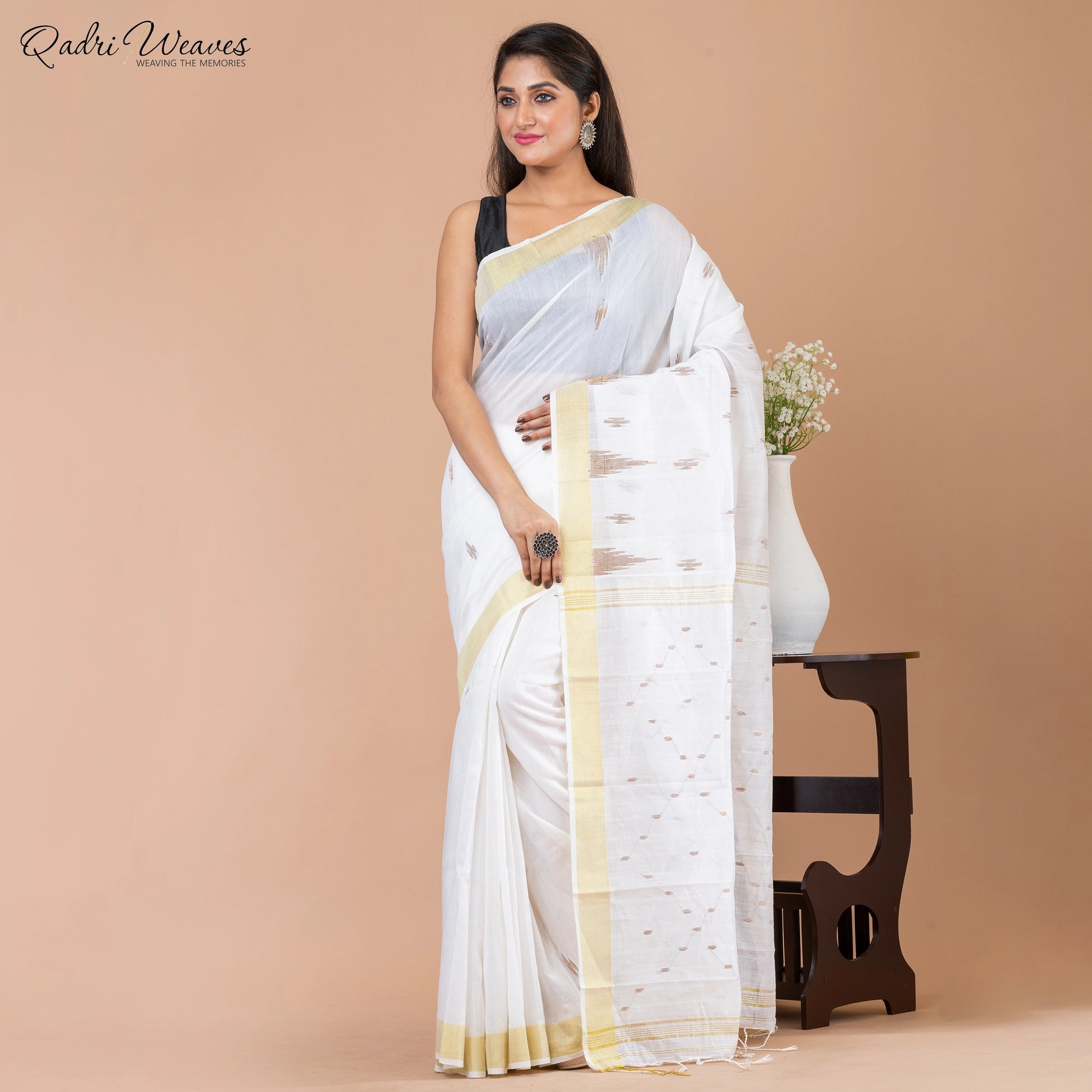 Buy MIZZIFIC Women White Printed Cotton Silk Saree Online at Best Prices in  India - JioMart.