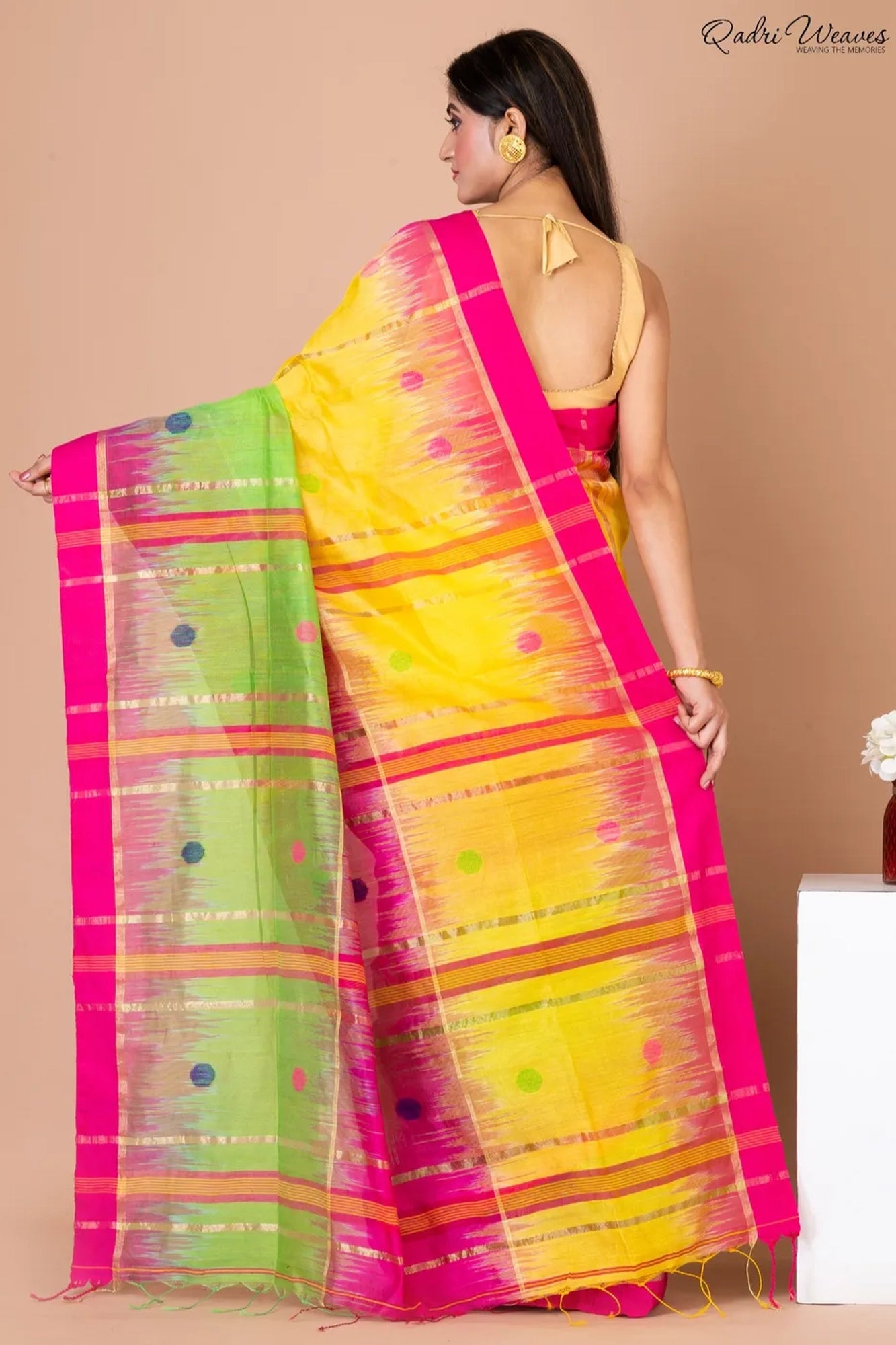 Handloom Multi Color Kota Silk x Acrylic Cotton Saree