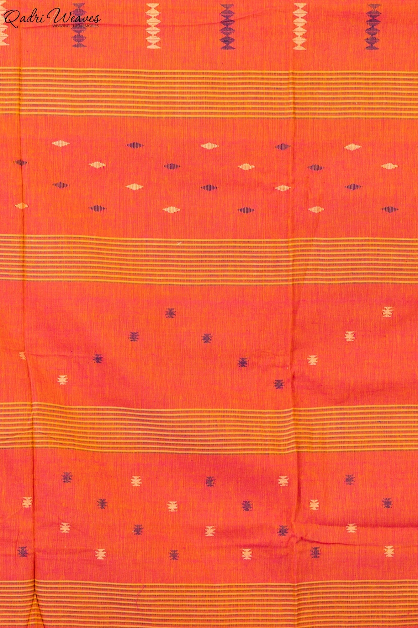 Handloom Aerospace Orange Premium Khadi Cotton Saree