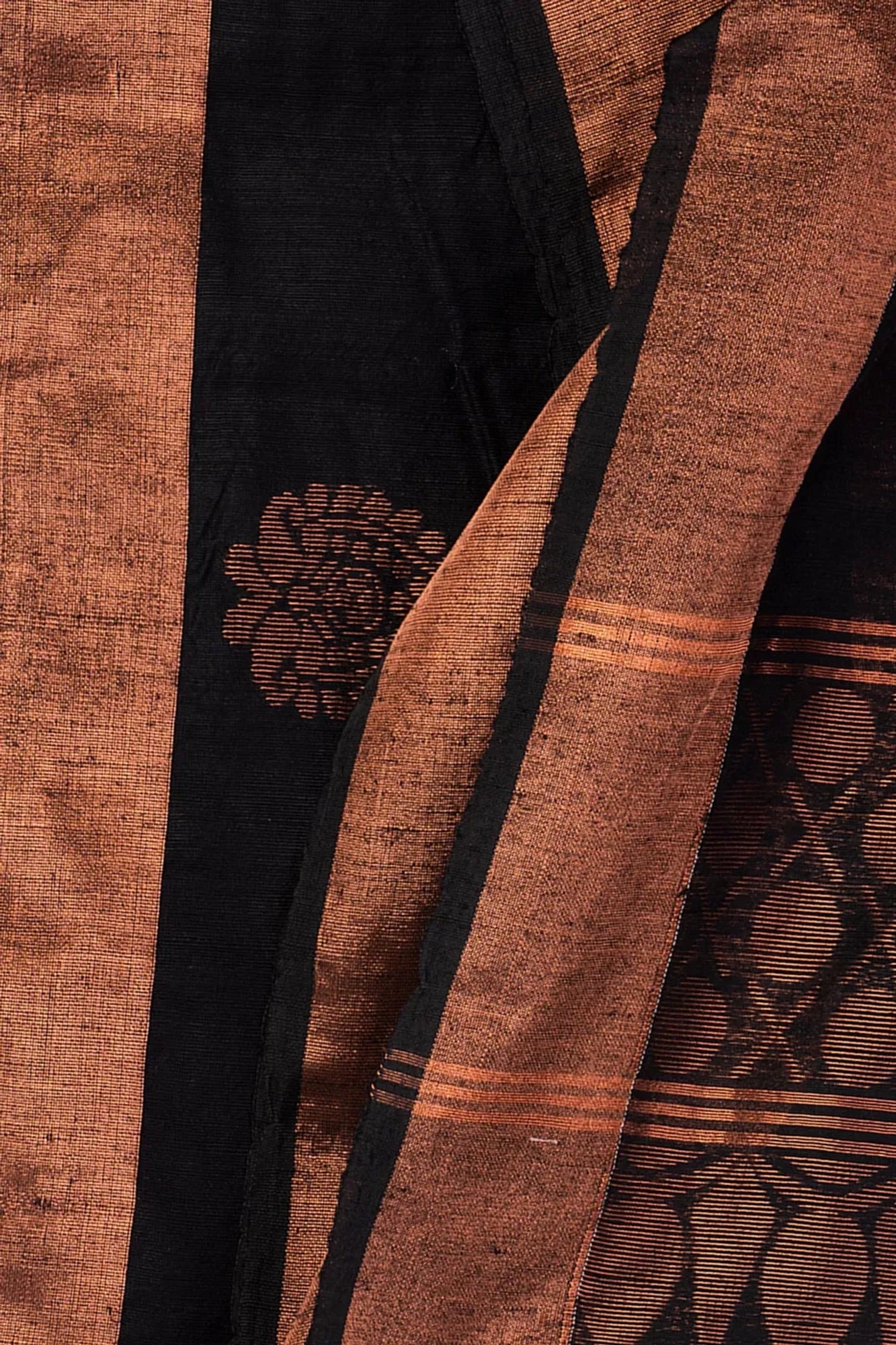 Handloom Black Matka Silk Saree with Zari Work