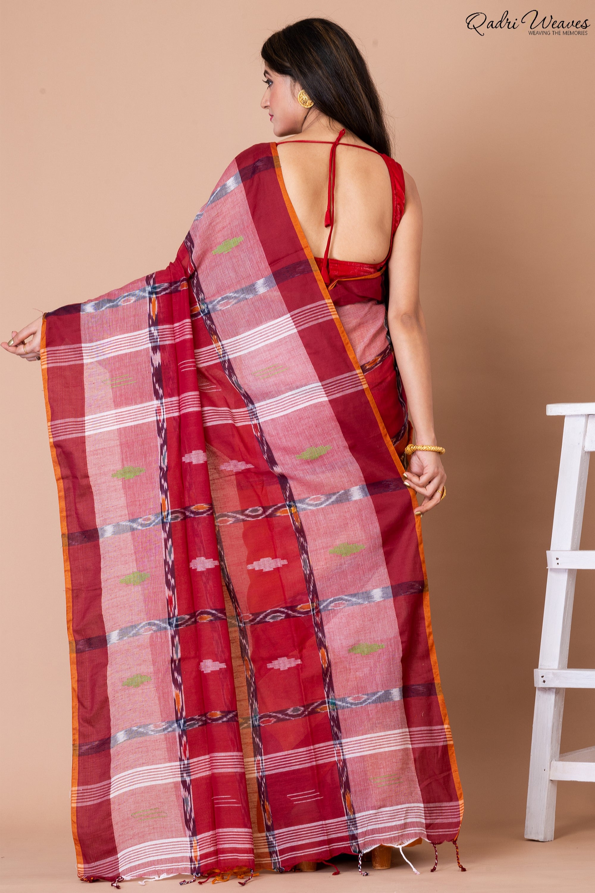 Handloom Multi Color Pure Cotton Ikat Saree