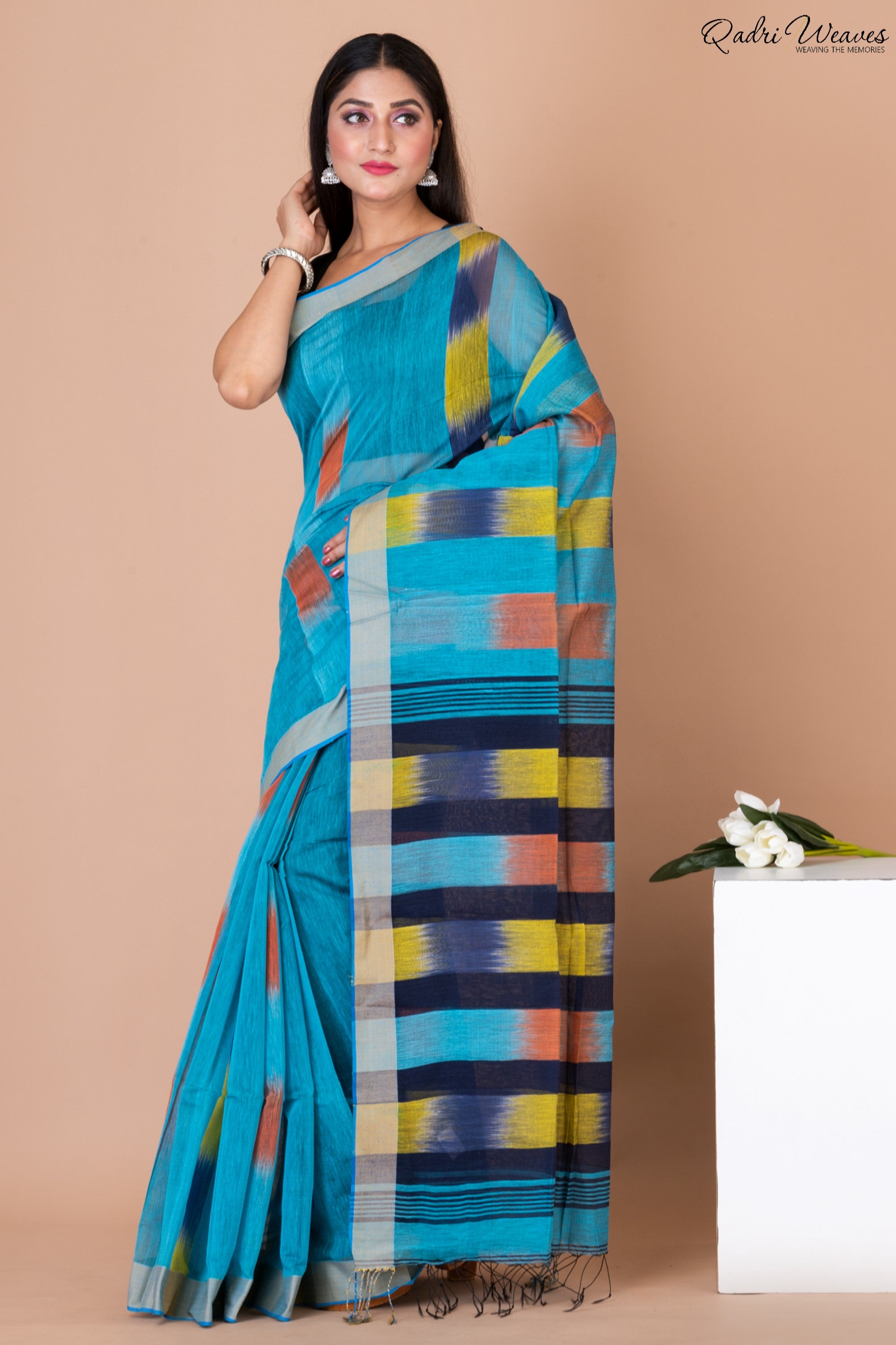 Handloom Asmani Kota Khadi Silk Saree