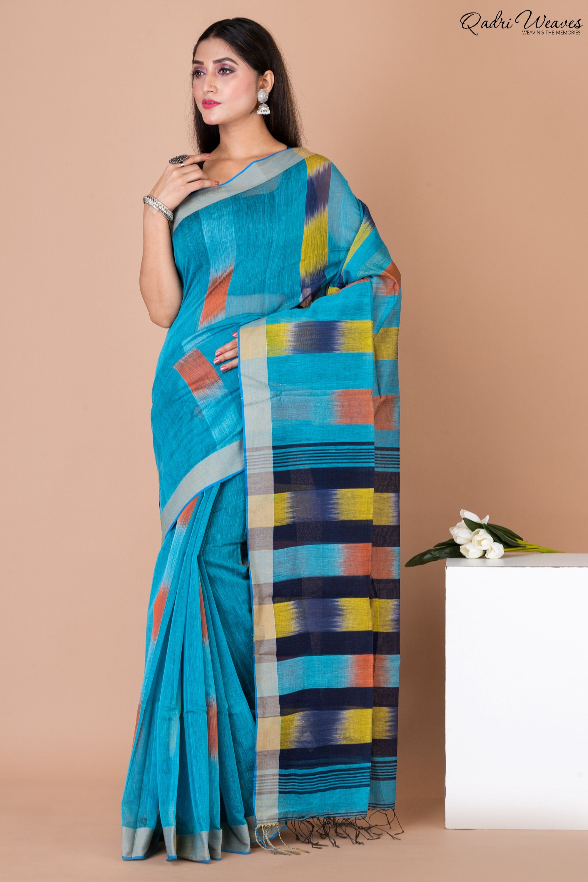 Handloom Asmani Kota Khadi Silk Saree