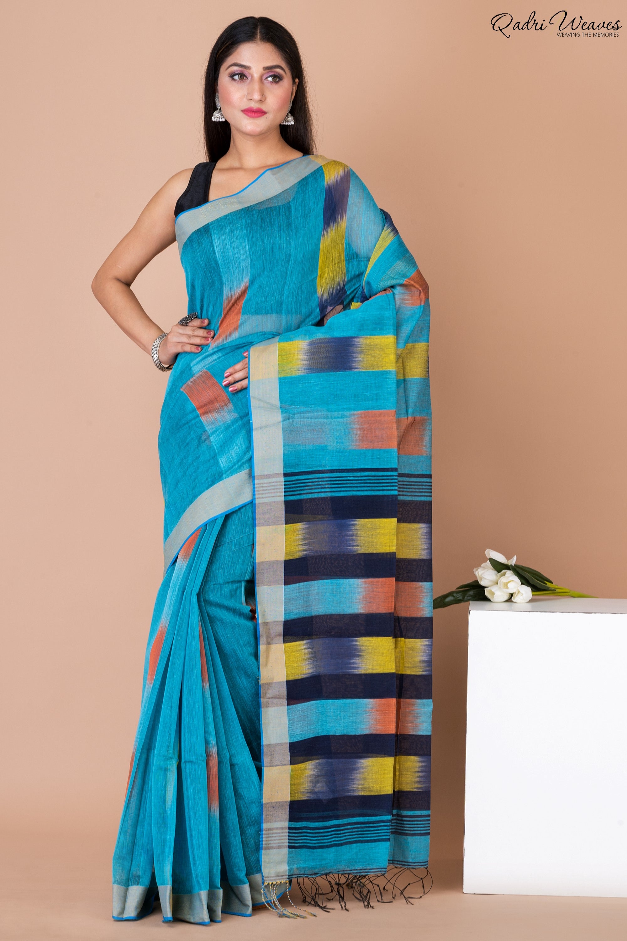 Handloom Asmani Kota Khadi Silk Saree