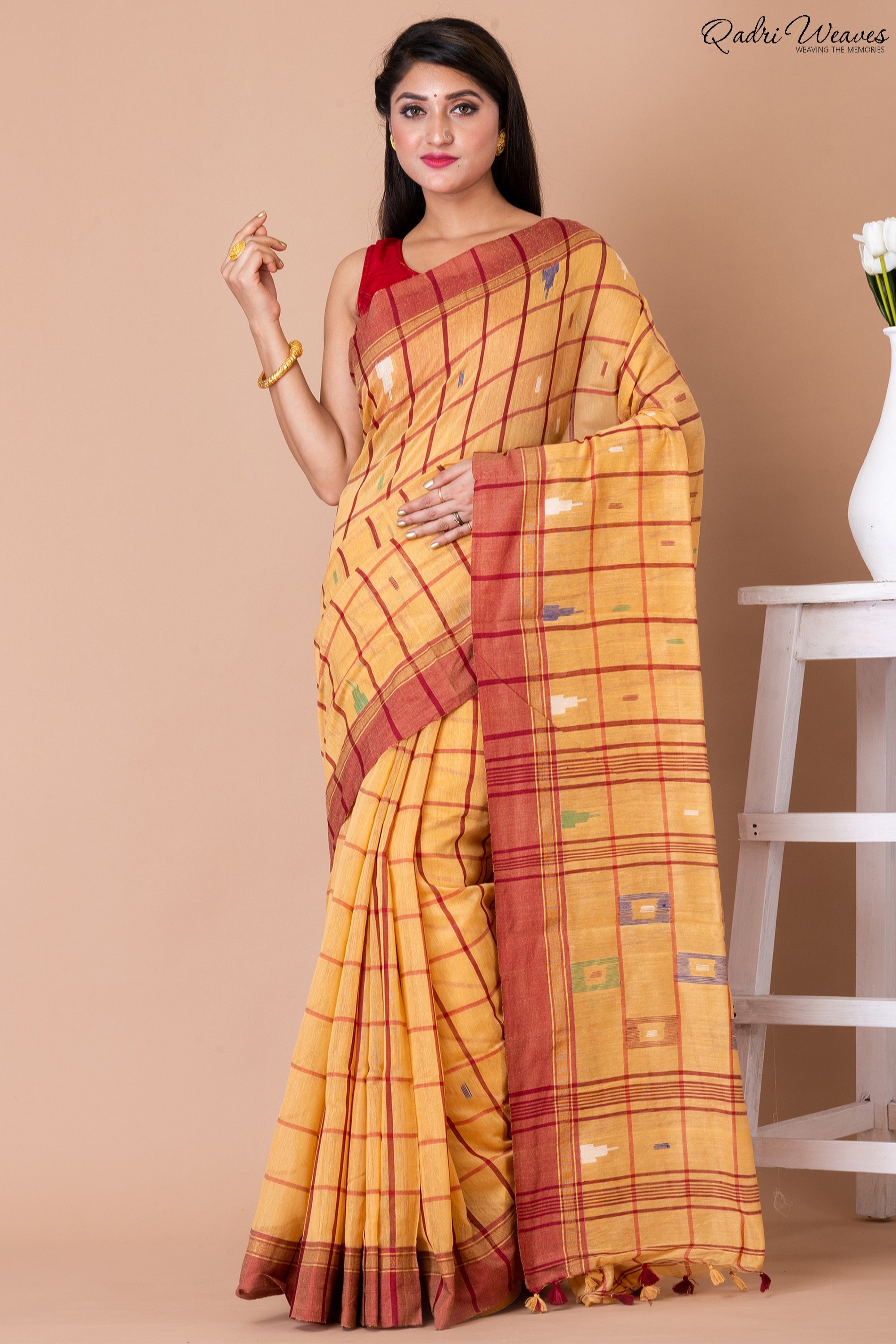 Handloom Carmel Kota Silk Khadi Saree