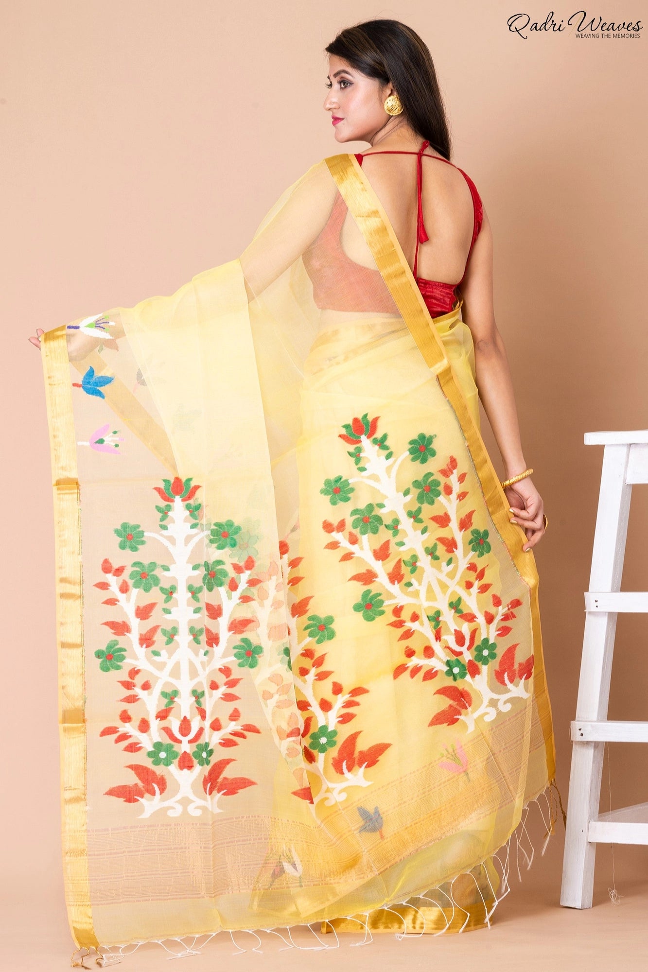 Handloom Yellow Kota Silk Saree