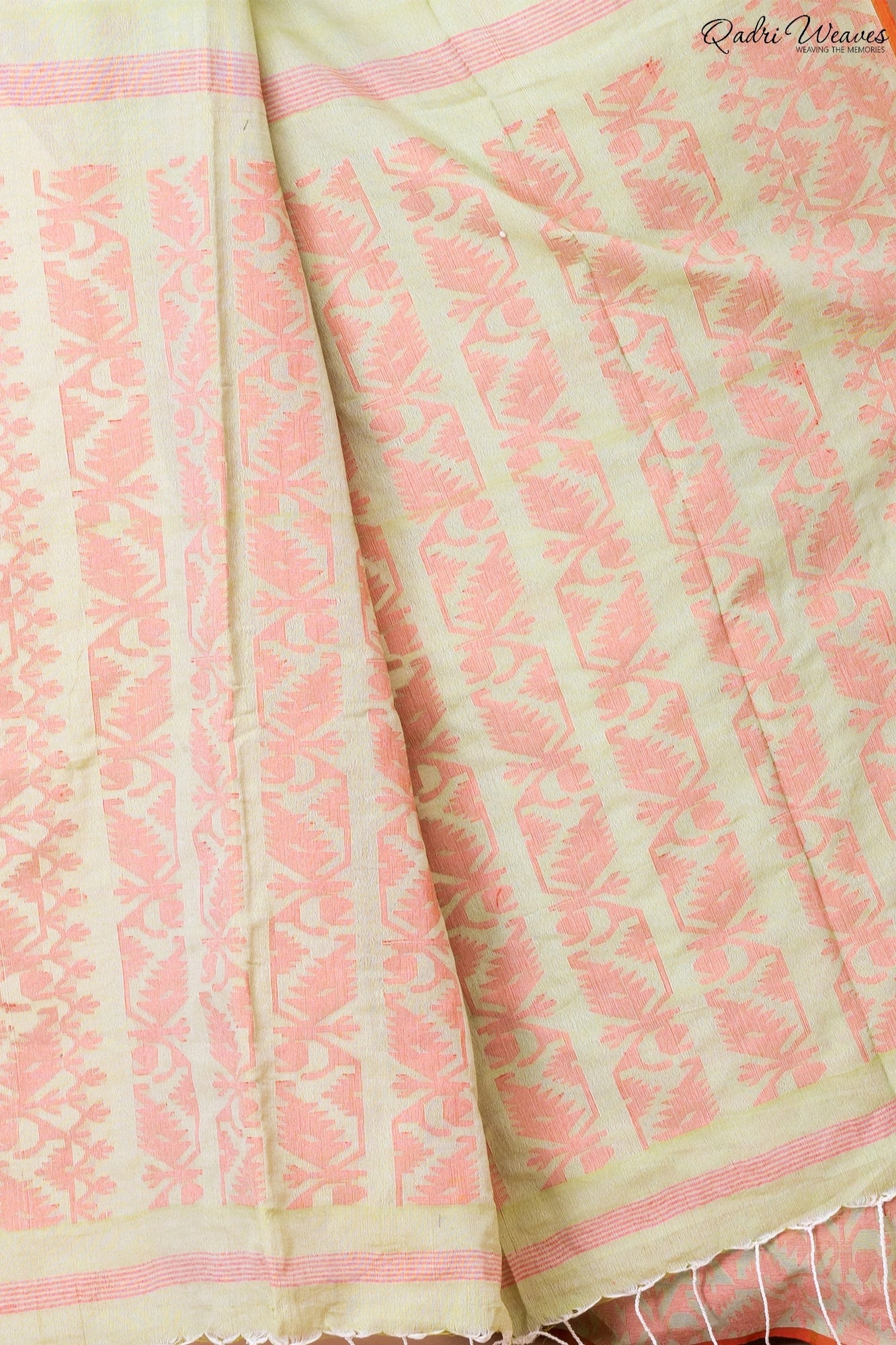 Pistachio Green Color Cotton Jamdani Saree