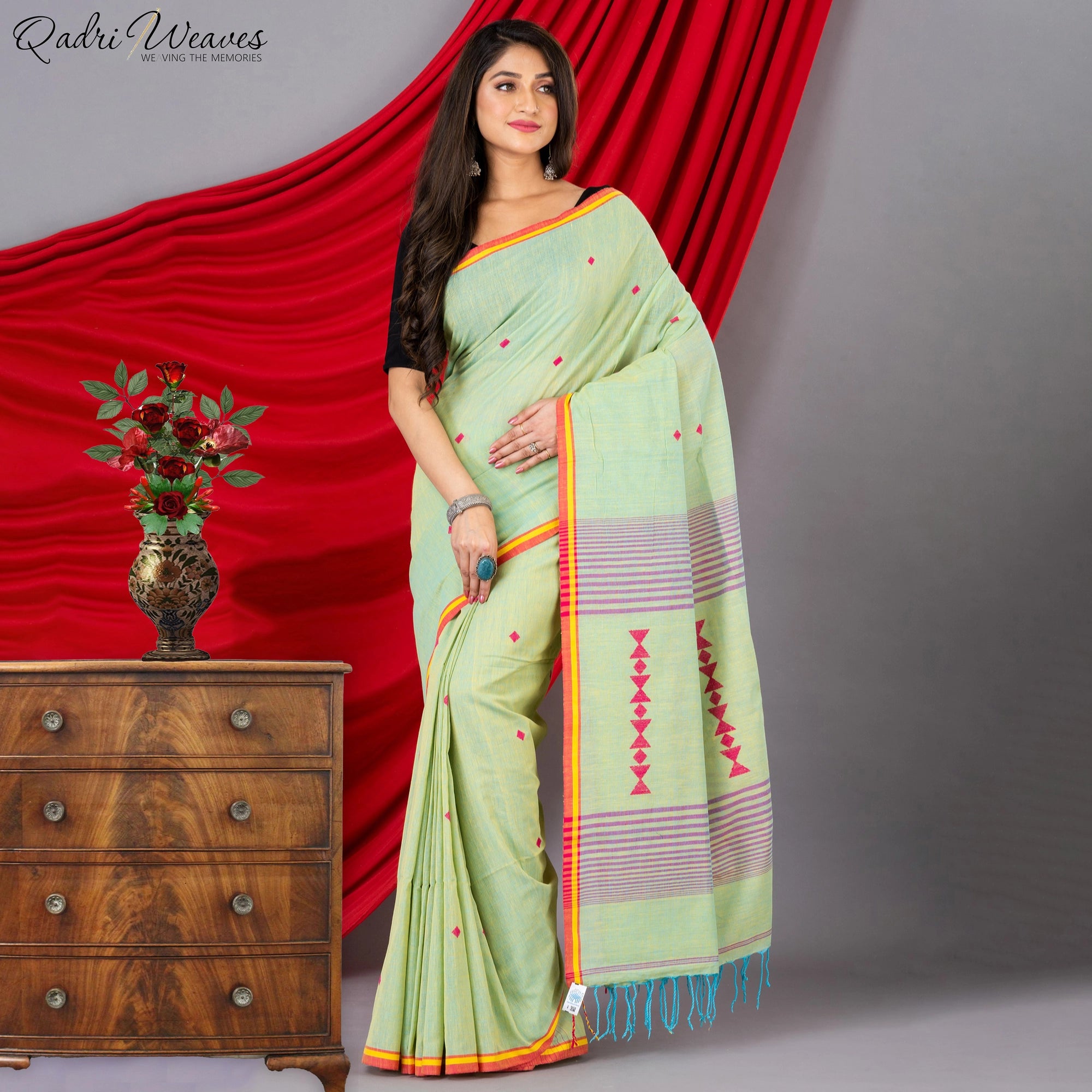 Casual Premium quality khadi cotton fabric saree with blouse at Rs 580 in  Nabadwip