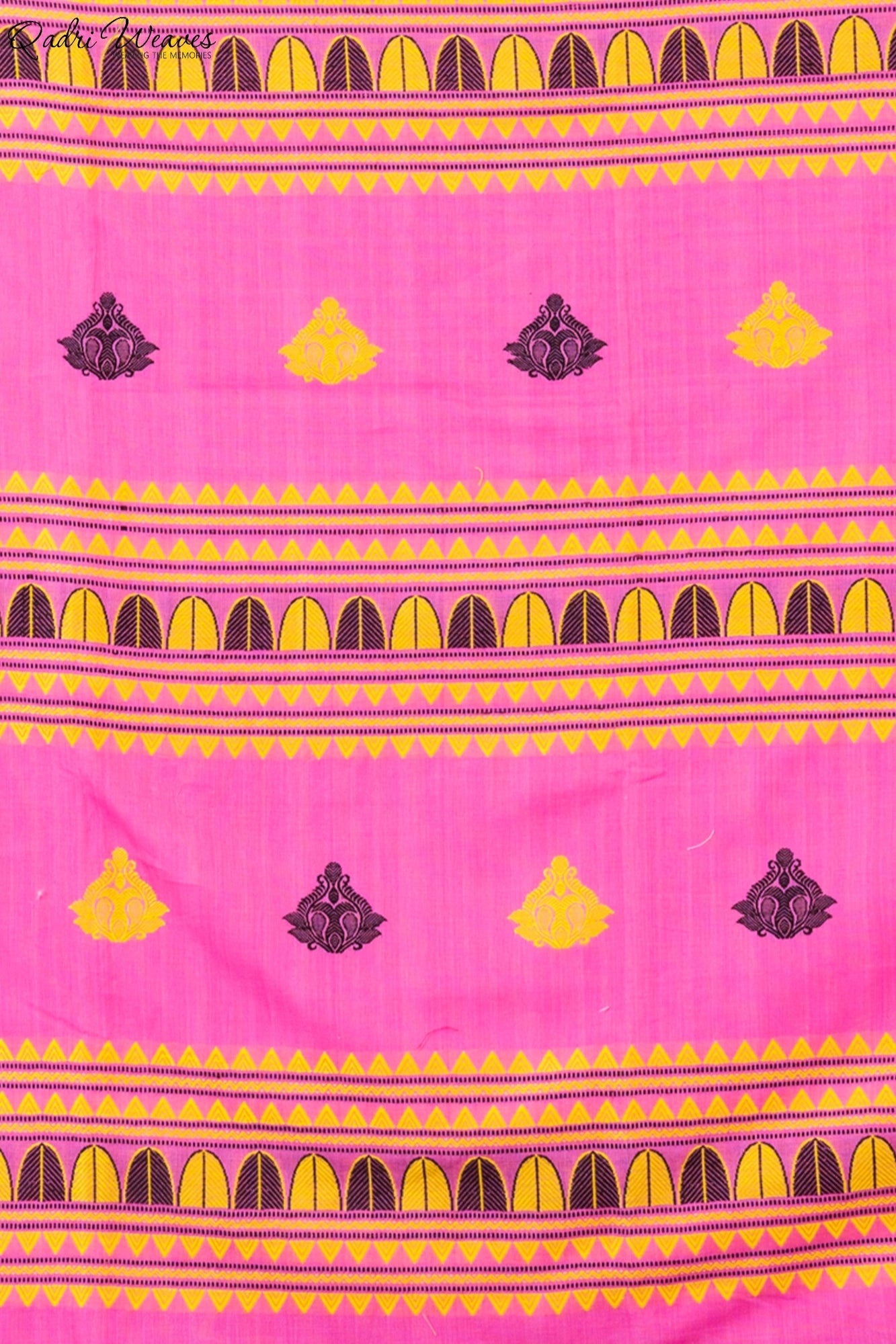 Handloom Pink Mercerized Cotton (100/2 Count) Saree