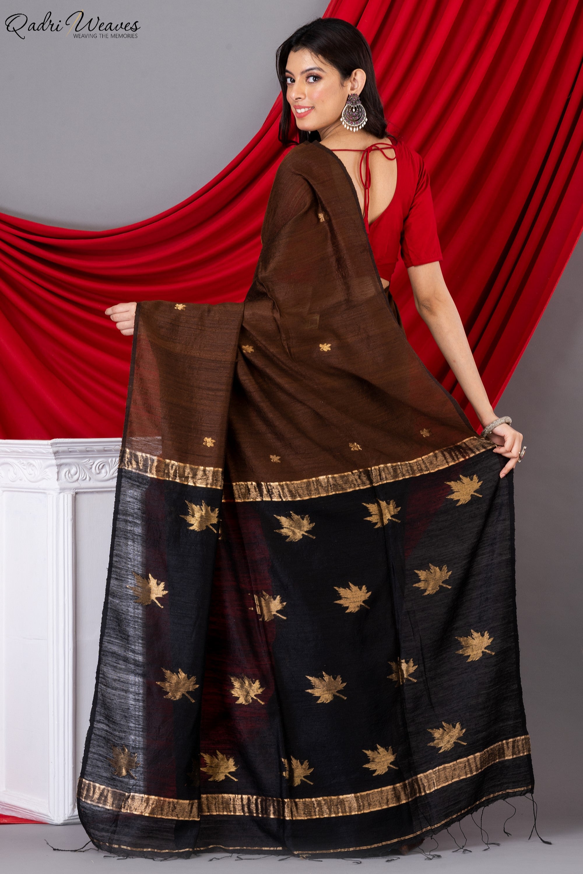 Handloom Dual Tone Pure Silk Jamdani Saree with Silk Mark