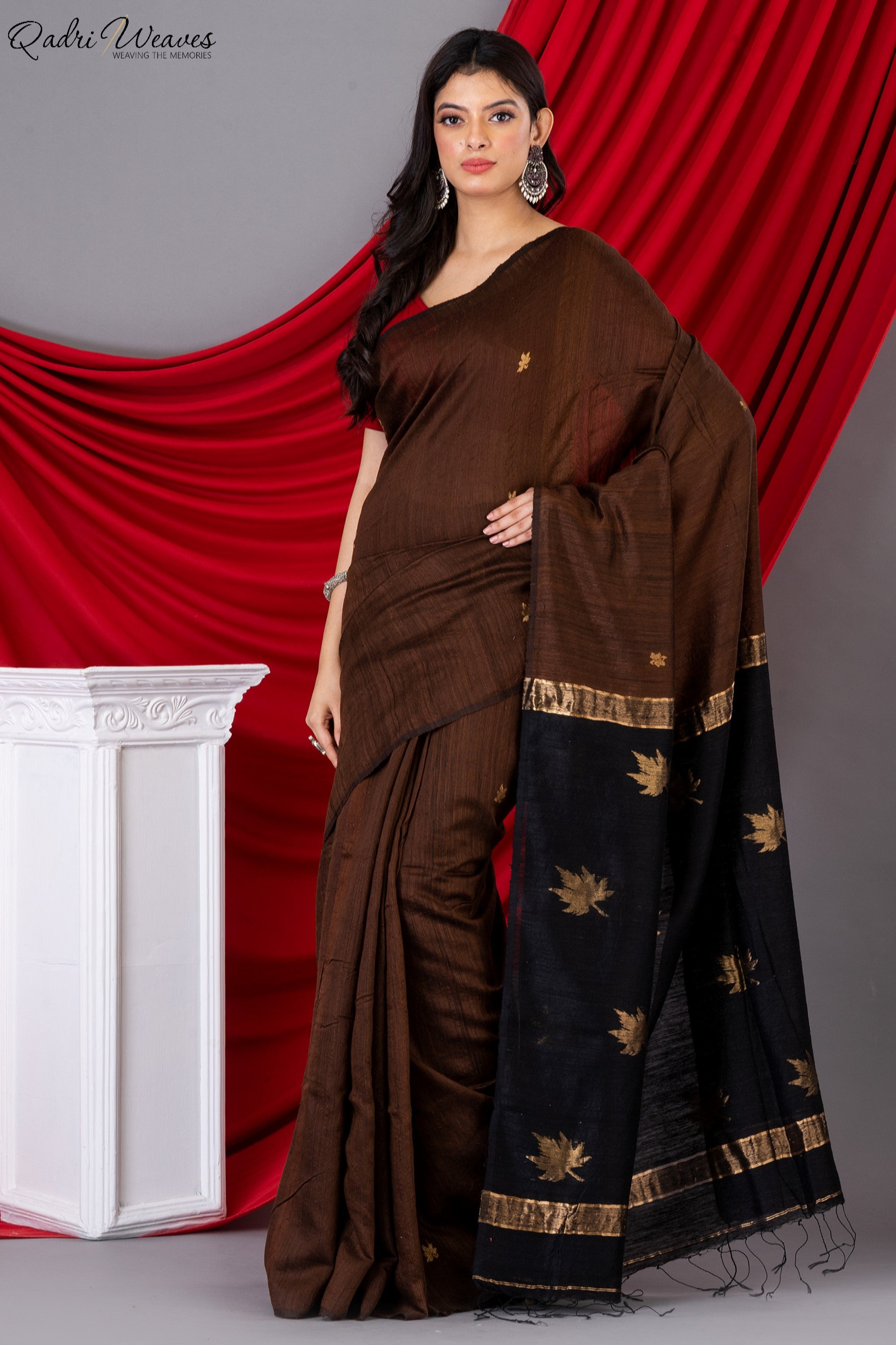 Handloom Dual Tone Pure Silk Jamdani Saree with Silk Mark