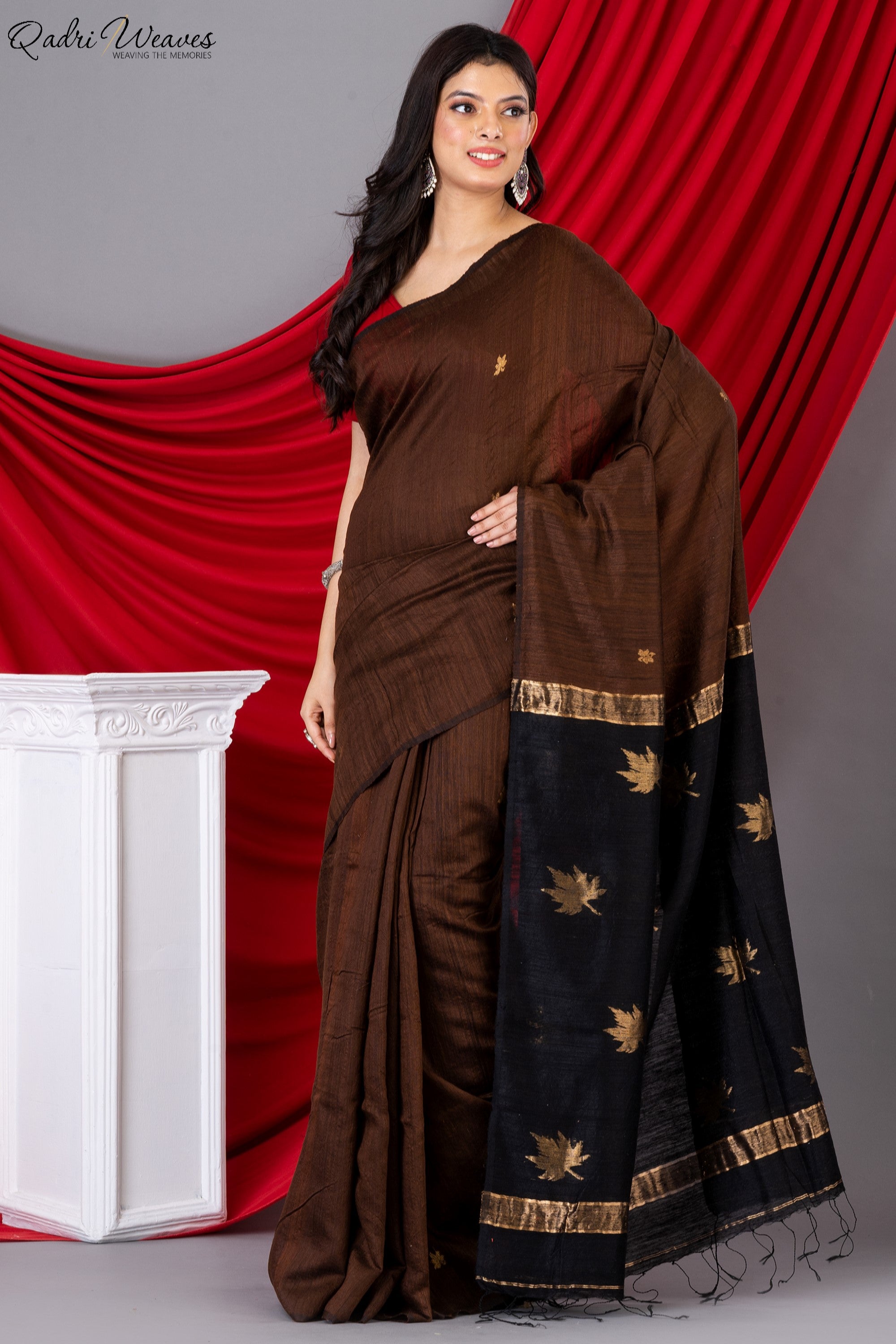 Handloom Dual Tone Pure Silk Jamdani Saree with Silk Mark