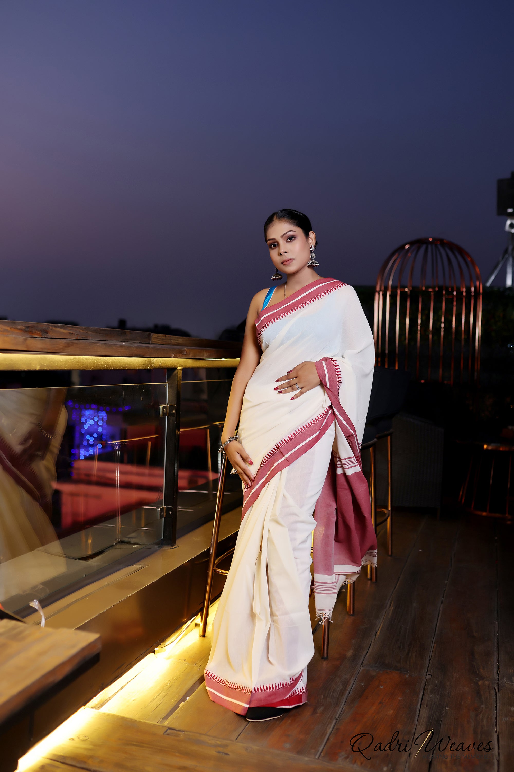 Handloom Cream and Blush Premium Cotton Saree