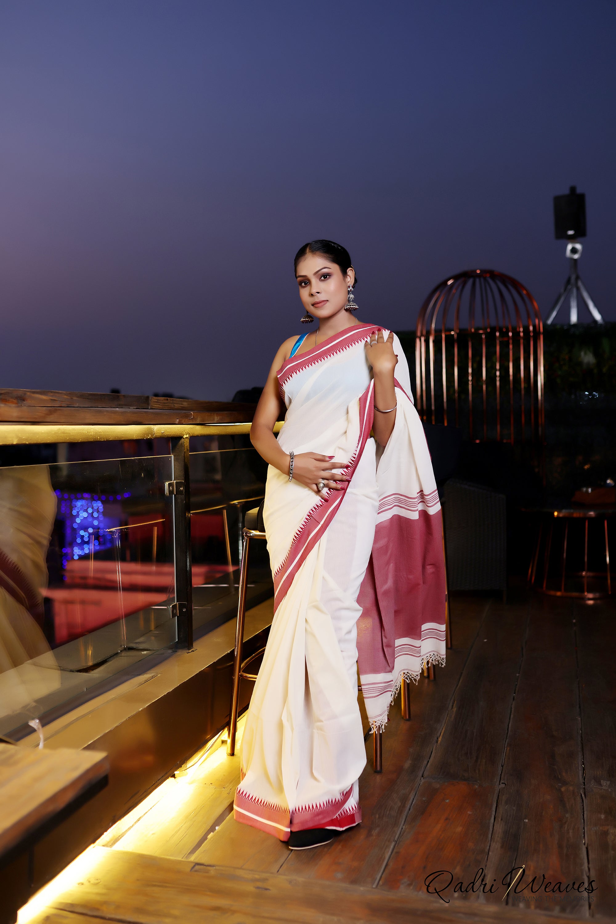 Handloom Cream and Blush Premium Cotton Saree