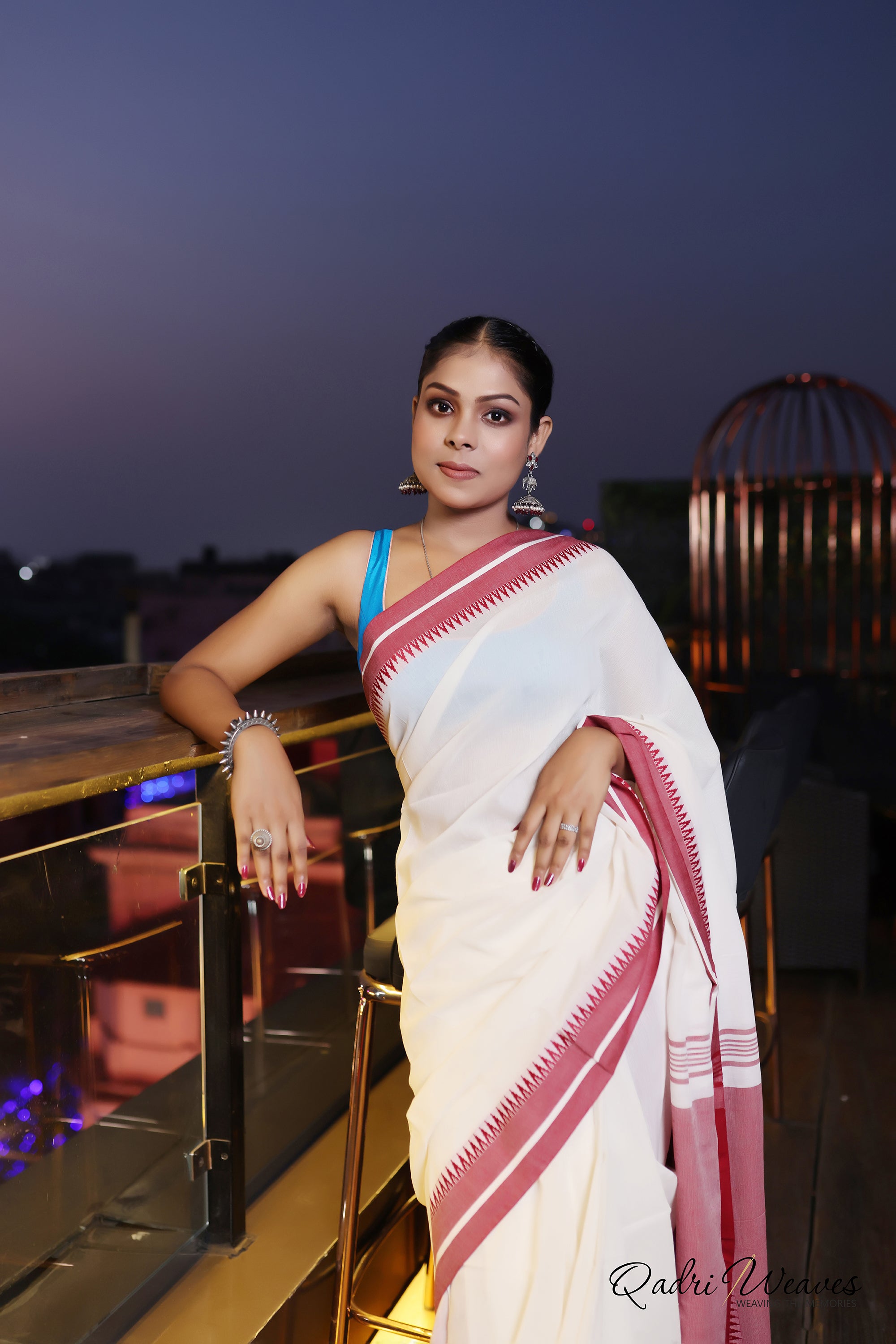 Handloom Cream and Blush Premium Cotton Saree